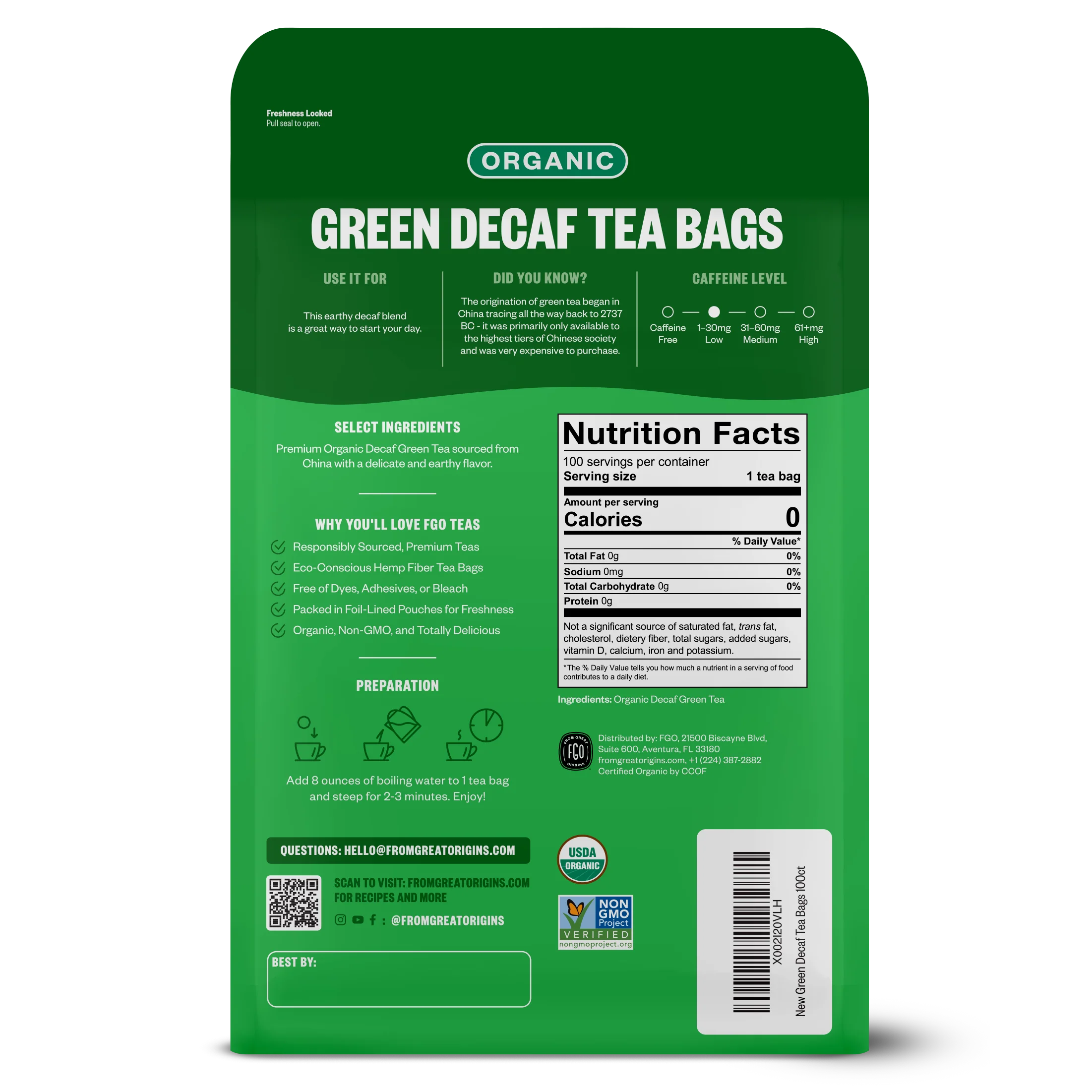 Green Decaf Tea Bags - Image 2