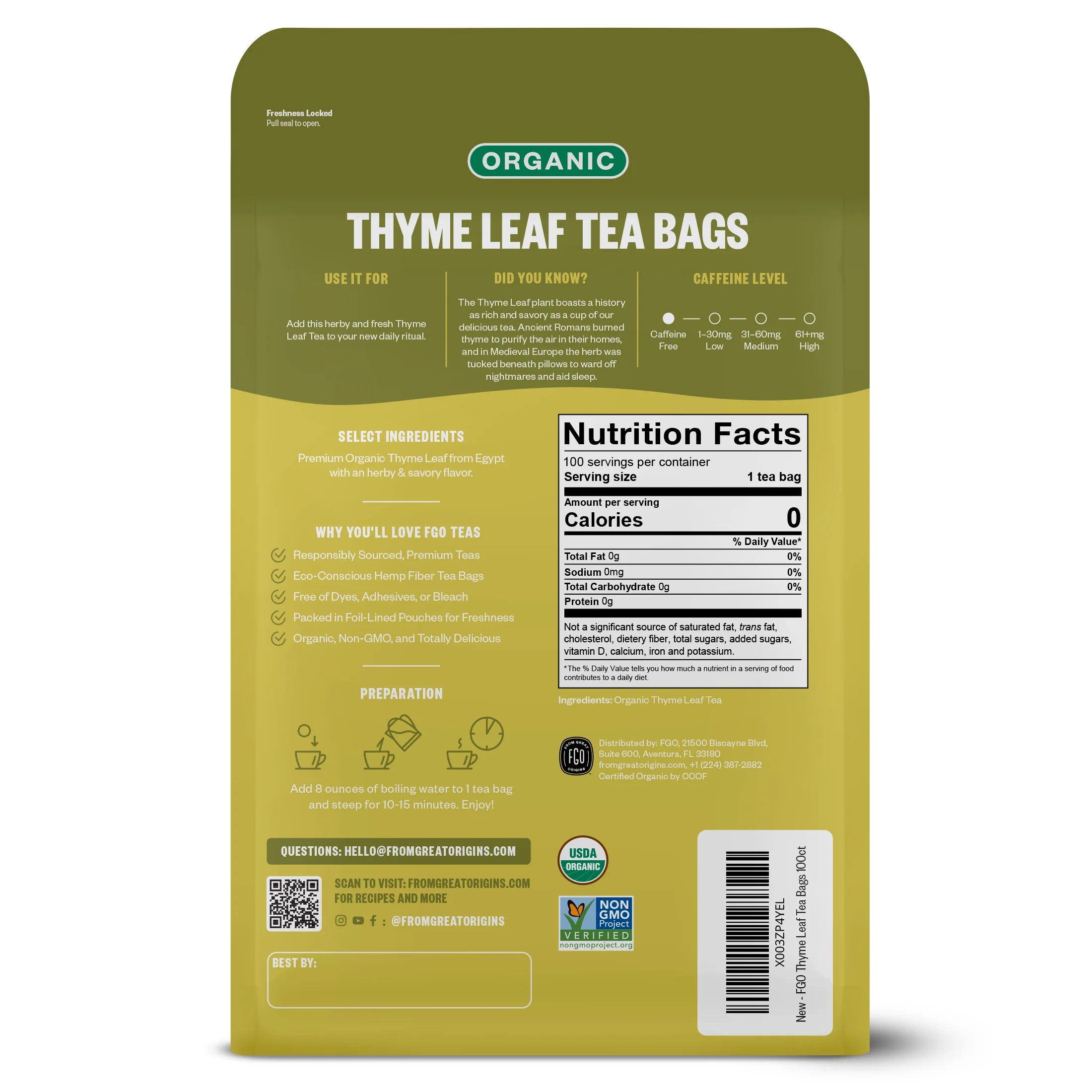Thyme Leaf Tea Bags - Image 2