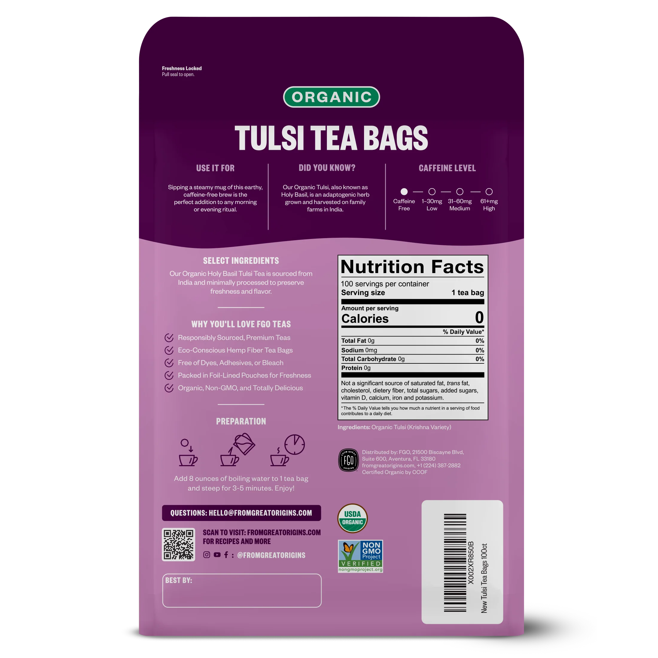 Tulsi Holy Basil Tea Bags - Image 2